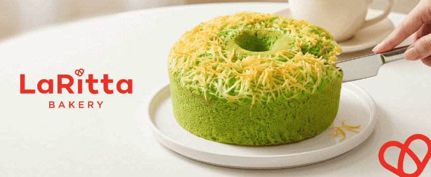 Kue pandan LaRitta: Pandan Roll, Chiffon Cake Pandan, Pandan Cheese Chiffon, dan Putu Ayu